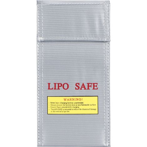 Sac de sécurité ignifuge pour batteries lithium-ion, anti-explosion, taille 10x20cm (1/5)