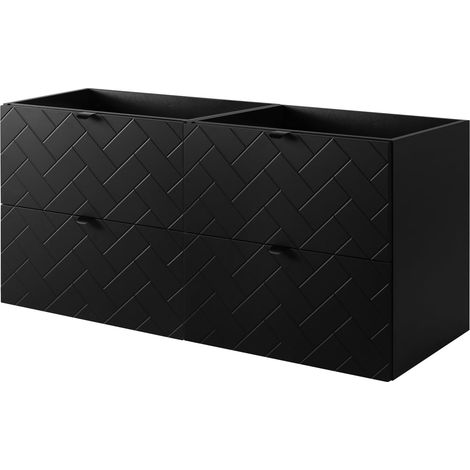 Mobile da bagno, Nero Opaco, 120 x 57 x 46 cm, Maniglie Nere (1/5)