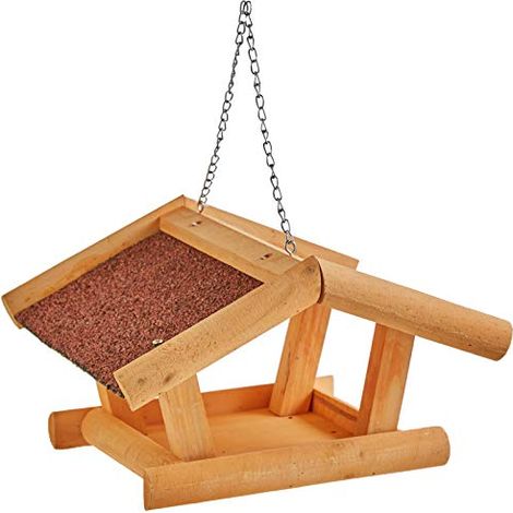 Mangiatoia per uccelli tipo tetto KERBL Stubbs in pino beige 29 x 28 x 18 cm (1/4)