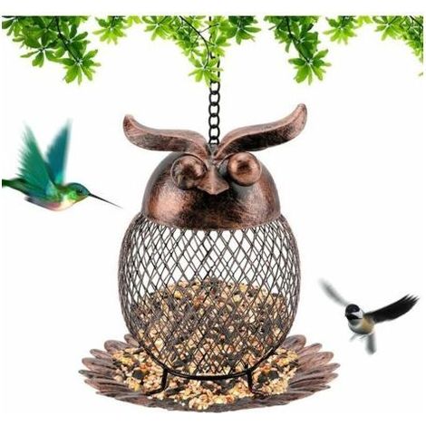 Mangeoire à oiseaux vintage en maille métallique – Lanterne décorative pour jardin – Taille 14.5 x 15 cm – Convient pour extérieur (1/5)