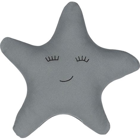 Kids Cushion Grey Fabric Star Shaped Pillow with Filling Soft Children's Toy BHOPAL