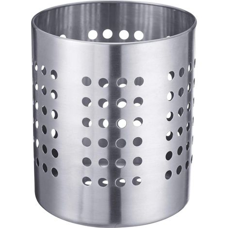 1 Porte-couverts, Acier inoxydable, Diamètre 6,8 cm, Hauteur 10,3 cm, Argent, Cuisine professionnelle (1/5)