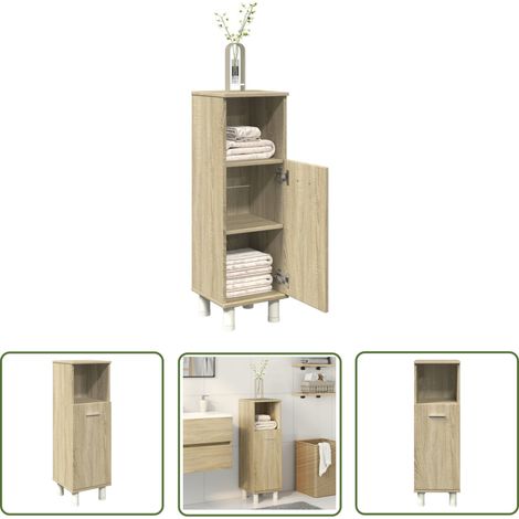 vidaXL Badschrank Sonoma-Eiche 30,5x30x95 cm Holzwerkstoff (1/5)