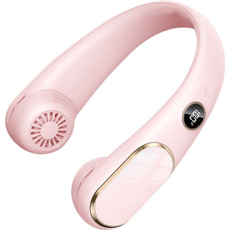 1 Ventilateur de cou sans pales, écran LED, batterie 4000 mAh, ABS, PP, réglable, été (1/5)