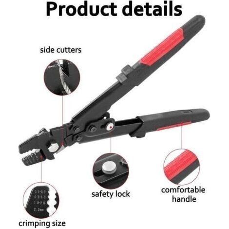 Crimpzange für Metallkabel, PC-Crimpzange, Presszange mit Crimphülsen-Set (1/4)