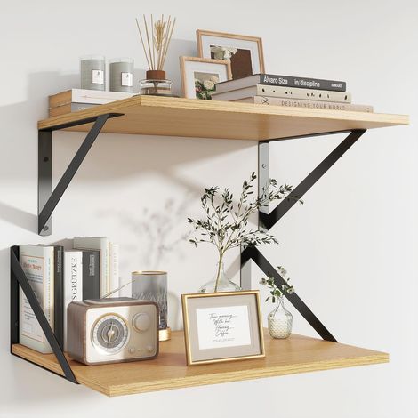 Étagères En Chêne, Étagères De 40 cm Pour Mur, Étagère Suspendues De 30 cm De Profondeur, Bibliothèque En Aggloméré, Étagère Pour Salon, Cuisine, Salle De Bain, Chambre À Coucher, 40 x 30 x 15 cm (1/5)