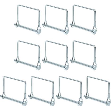 10pièces Goupille Carrée de Verrouillage Acier Broche Attelage Robuste pour Remorque Ferme Jardin Maintien Sécurisé des Attaches (1/5)