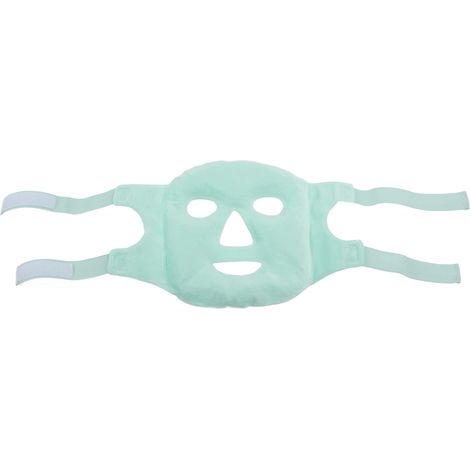 Masque visage en gel doux chaud/froid avec perles pour les poches et le stress, compresse chaude/froide pour dormir, vert clair. (1/5)