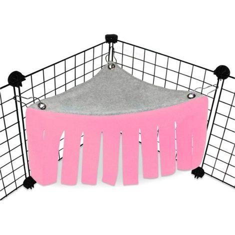 Tente Hamster Tente Hamac Cochon d'Inde Petit Animal Hamster Tente Hamac Caché pour Lapin Pet Cachette Cage Accessoires Cachette Coin Tente pour Petits Animaux Hideout pour Hérisson, Rat, Furet Rose (1/4)