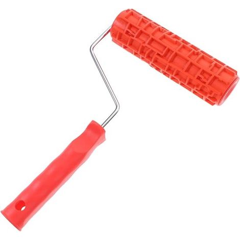 Rullo testurizzato - Rullo decorato - Decorazione murale - Rullo in gomma - 35x18 cm - Rosso (1/5)