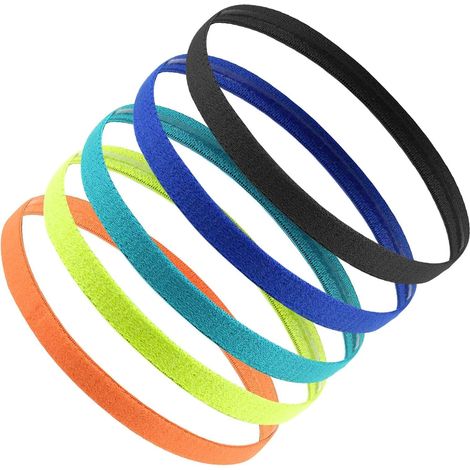 Jieunnxx Lot de 5 bandeaux de sport élastiques antidérapants et fins pour garçons (1/5)