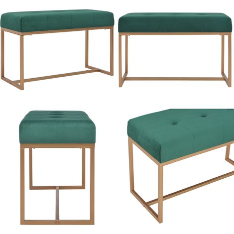 Banc 80 cm Vert Velours - Banc Velours - Banc Entrée - Meuble Salle À Manger - Décoration Intérieure - Mobilier Design - Home & Living (1/5)