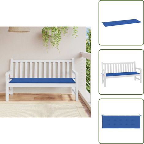 The Living Store Cuscino per Panca Blu Reale 150x50x3 cm in Tessuto Oxford - Cuscino per panca