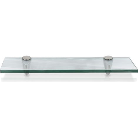 Einfeben – Étagère murale en verre 60x10x0.8 cm – Verre de sécurité transparent – Bords biseautés – Charge jusqu'à 15kg