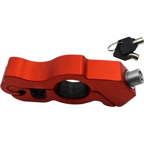 SHI- verrouillage du guidon de moto Verrouillage de la poignée de moto Empêcher le vol CNC Grochet en auto portiere Rouge (1/5)