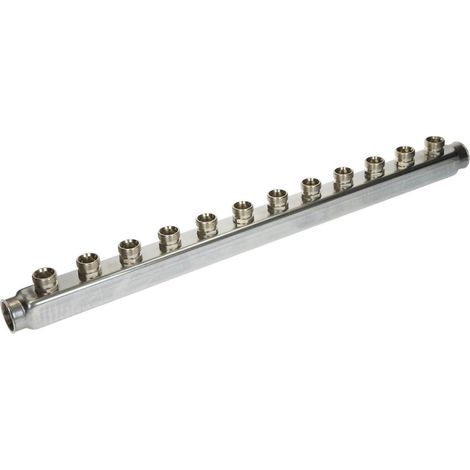Nourrice de distribution individuelle 12 circuits 1’’ FF x 3/4’’ eurocône