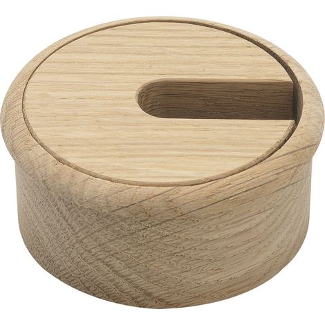 Kabeldurchführung Kabeldurchlass rund Einbau Kabeldose ø 68mm Eiche roh 2-teilig (1/2)