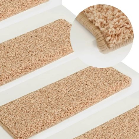 15 pcs Tapis d'escalier, Tapis de marches, Marchettes D'escalier Auto-adhésif sécurité Doré 65x21x4cm MKS29820 (1/5)