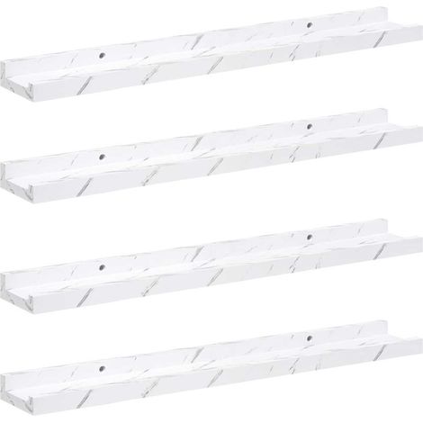 Wandregal 4 pcs Weiß Marmor 60 x 9 x 3 cm Holzwerkstoff vidaXL
