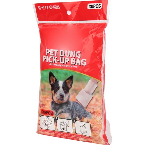 Sacs à déjections canines double couche jetables, sacs épais pour ramasser les excréments des petits et moyens animaux de compagnie (30 pièces) (1/5)