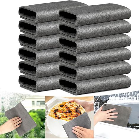 12 panni magici, panni in microfibra per auto 30x30 cm, panni per vetri senza lasciare tracce, panni magici per la pulizia di specchietti, finestre, cucina e bagno. (1/5)