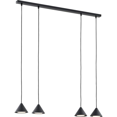 Sospensione Minimal Skadi 4 Luci In Acciaio Nero (1/5)
