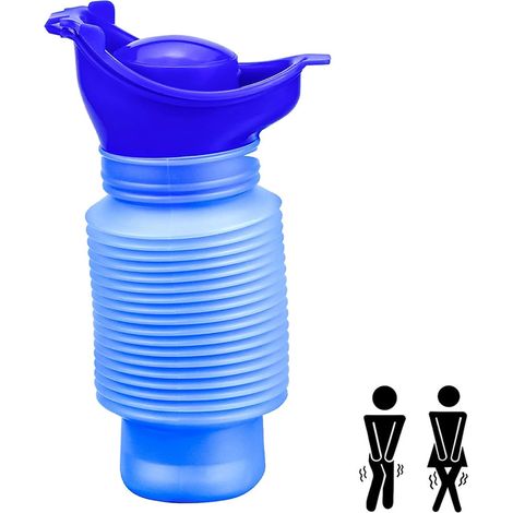 Urinal für Frauen, ausziehbares Notfallurinal, ausziehbares Urinal für Kinder und Erwachsene, wiederverwendbares Urinal für Frauen, für Männer, Frauen und Kinder, Urinierhilfe für Reisen und Camping, (1/5)