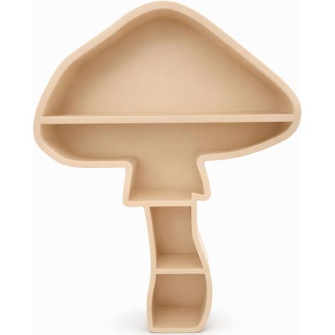 Étagère décorative beige en forme de champignon - murale ou de comptoir (1/3)