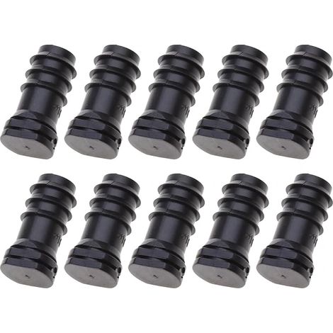Lot de 10 raccords de tuyau d'arrosage en plastique de 16 mm, joint, bouchon pour système d'irrigation goutte à goutte (1/4)