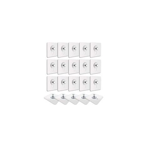 20 Pcs Accroches Tableau sans Percer, Fixation Cadre sans Percer, Accroche Cadre sans Percer Adhesif Imperméable Amovible Autocollant Anti-trace, Crochet Tableau Adhésif Transparent (1/5)