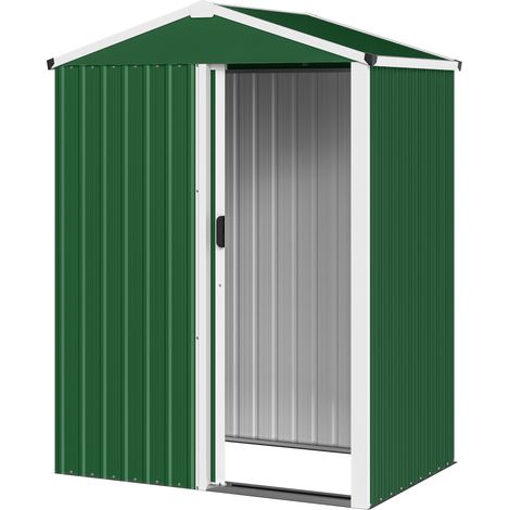 Outsunny Capanno da Giardino in Acciaio Porta Scorrevole 136x87x179 cm Verde