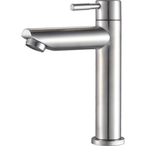 Robinet d'eau froide en acier inoxydable 304 — 18 x 13 cm — Idéal pour cuisines et salles de bain : ouverture rapide, résistant à la rouille et durable. (1/2)