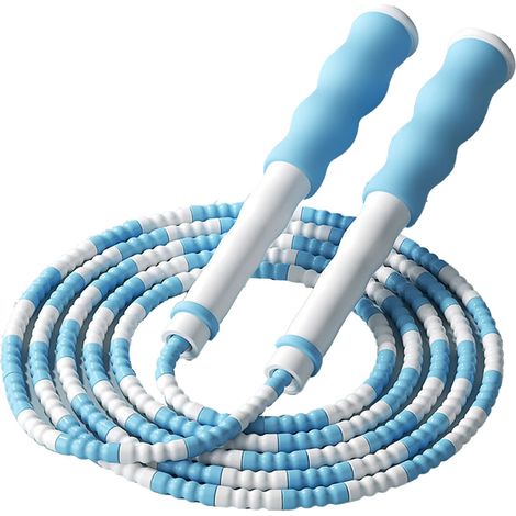 Corde à sauter 2,8m ajustable pour étudiants, fitness, style bambou, bleu, pour enfants (1/5)