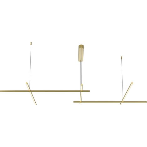 Maytoni Radiance Plafonnier suspendu moderne de 172 cm, doré, 3 000 K, 1 900 lm, abat-jour blanc