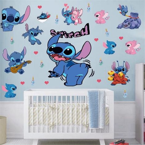 Autocollants Muraux Stitch 3D Vinyle Decoration Chambre Salon (1/4)