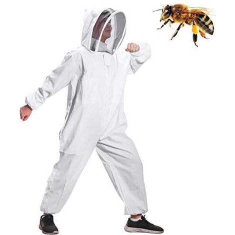 Combinaison d'apiculture intégrale, vêtements à capuche avec manteau de protection en voile (XL) (1/5)