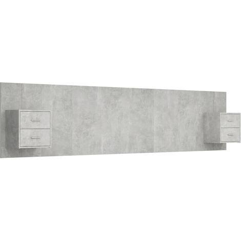 Maison Exclusive - Cabecero de cama y mesitas madera contrachapad