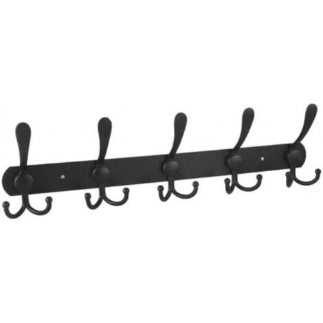 Porte-manteau mural – 5 crochets triples, robustes, en acier inoxydable, crochets métalliques pour suspendre des vêtements, des chapeaux, des serviettes et plus encore