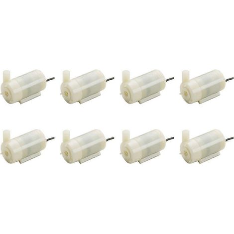 Lot de 8 mini-pompes submersibles silencieuses blanches pour DC3V 5V horizontales (1/4)
