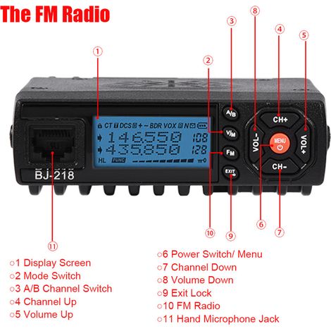 Mini radio portable FM/VHF/UHF bi-bande pour voiture, émetteur-récepteur talkie-walkie
