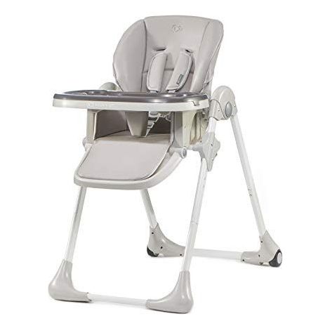Kinderkraft Chaise Haute Enfant YUMMY, Pliable, Réglable, Nettoyage facile, Gris