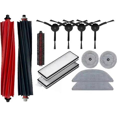13 Ersatzteile für den Roborock S8 Max Ultra Staubsauger: Hauptbürste, Seitenbürste, Reinigungstuch, Staubbeutel und Filter.