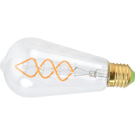 Ampoule ST64 E27 4W Vintage DoubleSpiral à filament dimmable 220V Lumière chaude (transparente) (1/5)