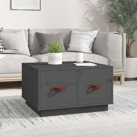 vidaXL Coffee Table Grey 60x53x35 cm Solid Wood Pine (1/5)