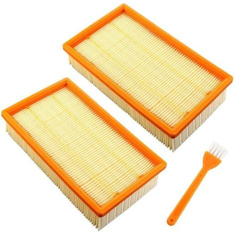 Lot de 2 filtres plissés plats pour aspirateur Würth ISS 35, ISS 35-S, ISS 45-M, ISS 55-S - Remplace Kärcher 6.904-367.0 filtre à lamelles lavable (1/5)