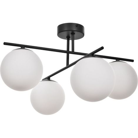 [GEBRAUCHT] B-Ware Aurora Deckenleuchte Lampe Schwarz Glas ø 50 Cm 4 Flammig E14670