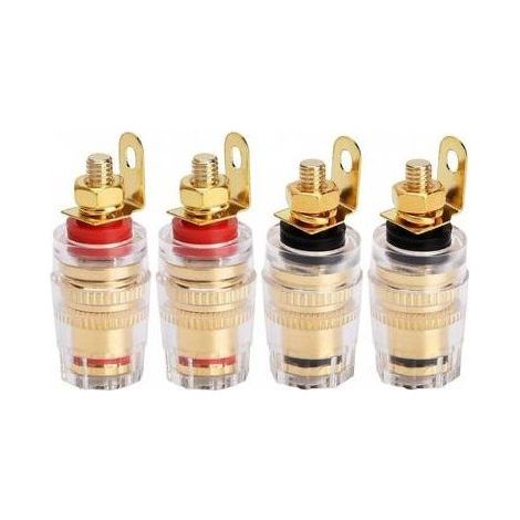 Lot de 4 pièces connecteur de Prise Banane 4 mm pour borne de Haut-Parleur amplificateur Plaque Murale (1/5)