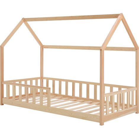 Lit cabane 90 x 190 cm - Pin - Naturel - MARTEVI (1/4)