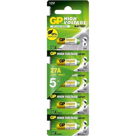 Pila Alcalina G375/ 27A 12 V. Sin Mercurio (Blister 5 Piezas)