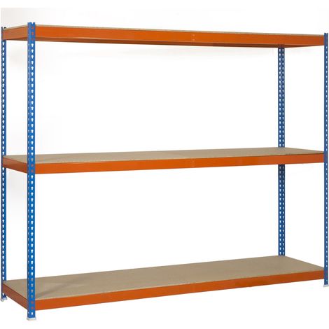 Simonrack Regalsystem in Blau, Orange und Holz, robust